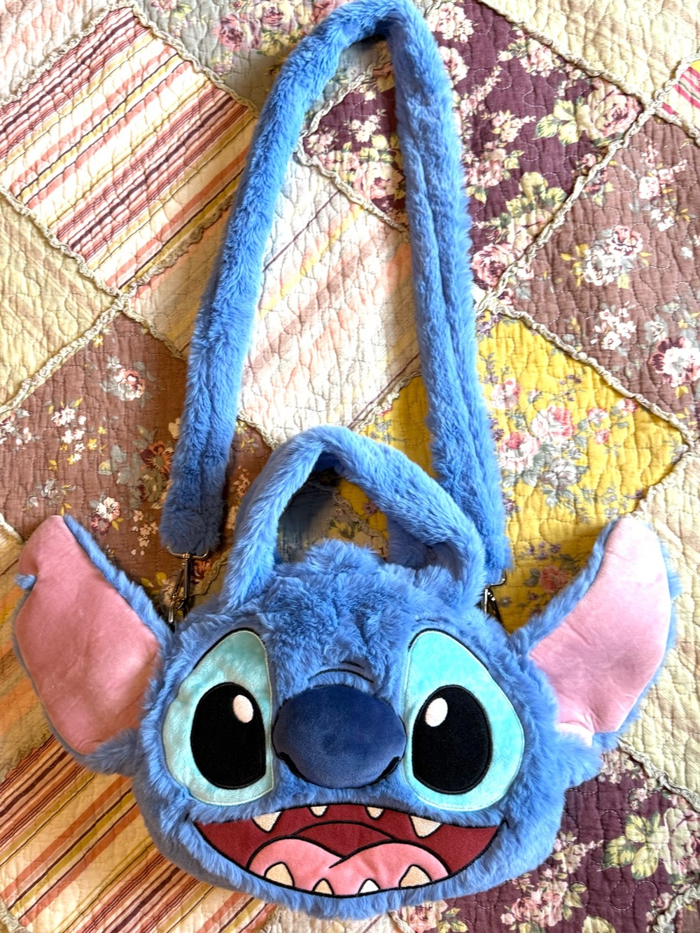 Disney Blue Stitch Plush Crossbody Bag